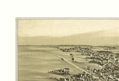 Historic Panoramic View - Fleetwood Pennsylvania - Fowler 1893 - Vintage Wall Art