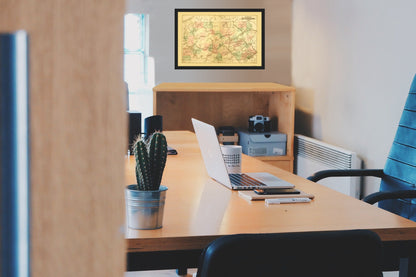 Railroad Map - Pennsylvania Railways - Caldwell 1877 - Vintage Wall Art