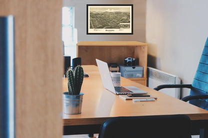 Historic Panoramic View - Zelienople Pennsylvania - Fowler 1901 - Vintage Wall Art