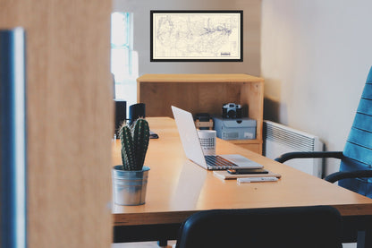 Historic State Map - Pennsylvania - 1889 - Vintage Wall Art