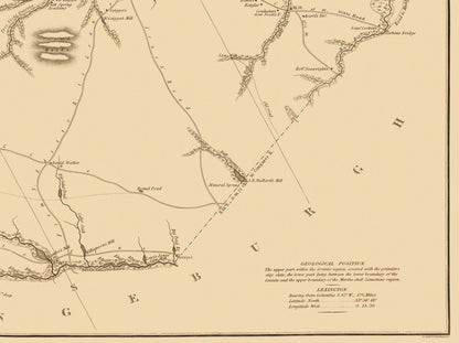 Historic County Map - Lexington County South Carolina - Mills 1825 - Vintage Wall Art