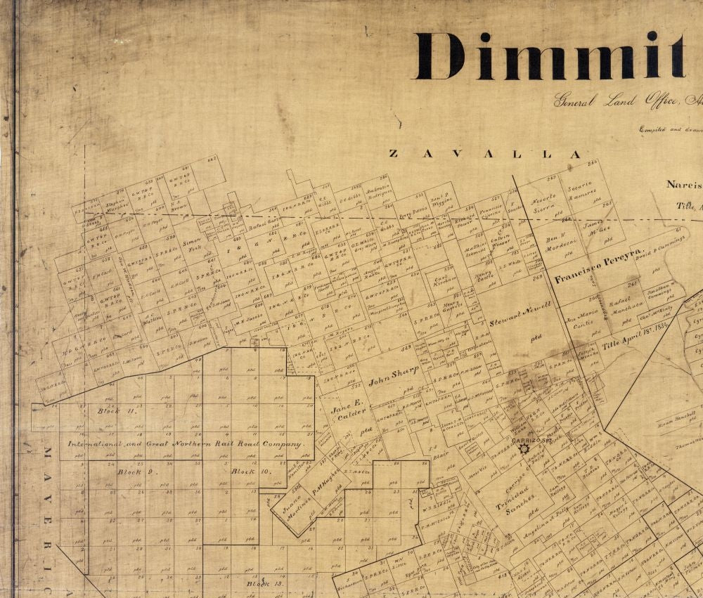 Historic County Map - Dimmit County Texas - Beaumont 1894 - Vintage Wall Art