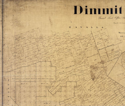 Historic County Map - Dimmit County Texas - Beaumont 1894 - Vintage Wall Art
