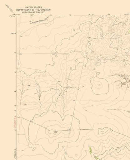 Topographical Map - Two Mill Draw Texas West Quad - USGS 1973 - Vintage Wall Art