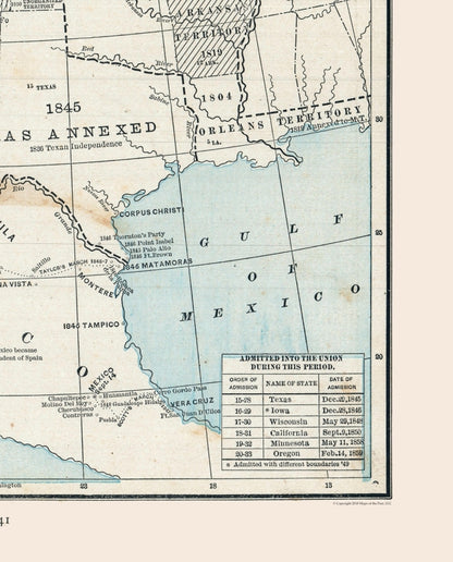 Historic State Map - United States West Expansion- Cram 1888 - Vintage Wall Art