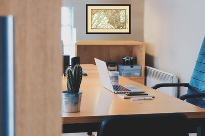 Historic State Map - Maryland - Alden 1886 - Vintage Wall Art