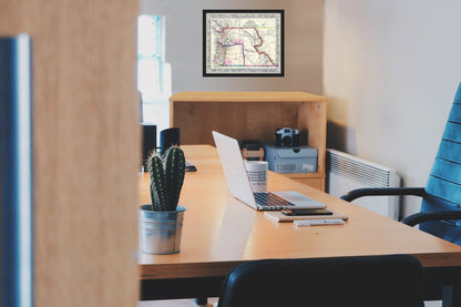 Historic State Map - Oregon Washington British Columbia - 1860 - Vintage Wall Art