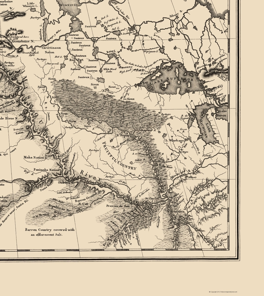Historic Map - North America Western - Collot 1796 - Vintage Wall Art