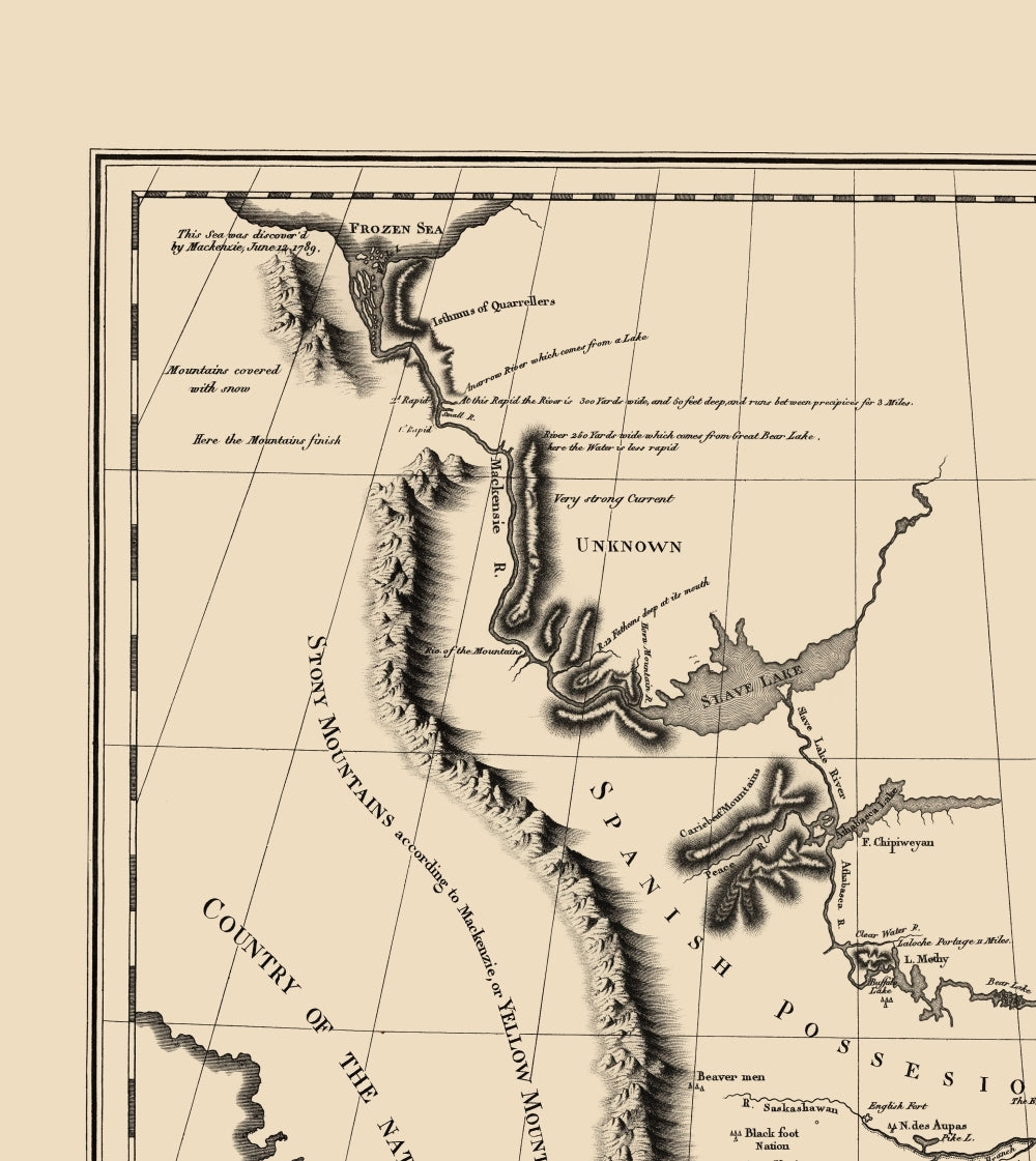 Historic Map - North America Western - Collot 1796 - Vintage Wall Art