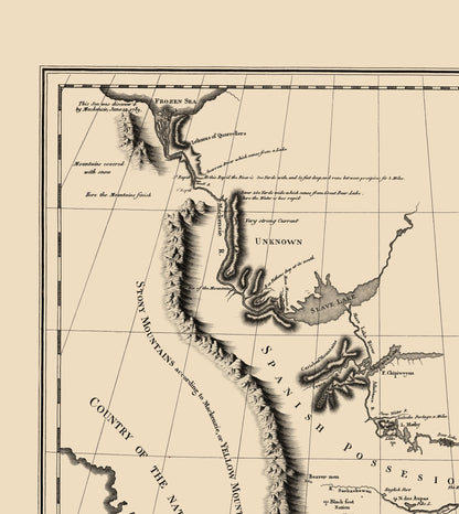Historic Map - North America Western - Collot 1796 - Vintage Wall Art