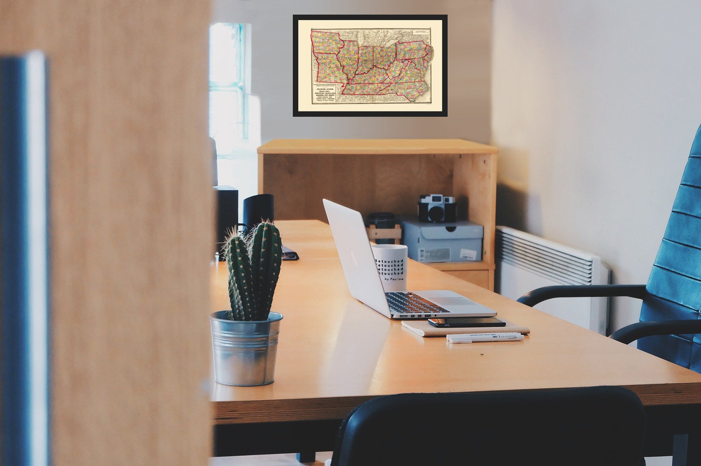 Historic State Map - United States Central - Baltimore 1873 - Vintage Wall Art