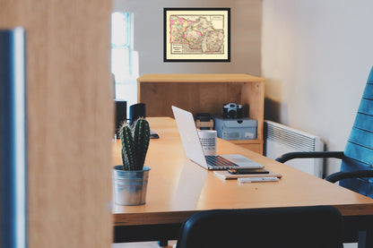 Historic State Map - Michigan Minnesota  Wisconsin - Baltimore 1873 - Vintage Wall Art