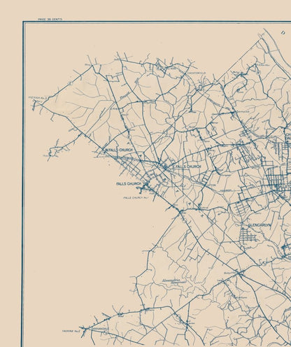 Historic County Map - Arlington County Virginia - 1920 - Vintage Wall Art