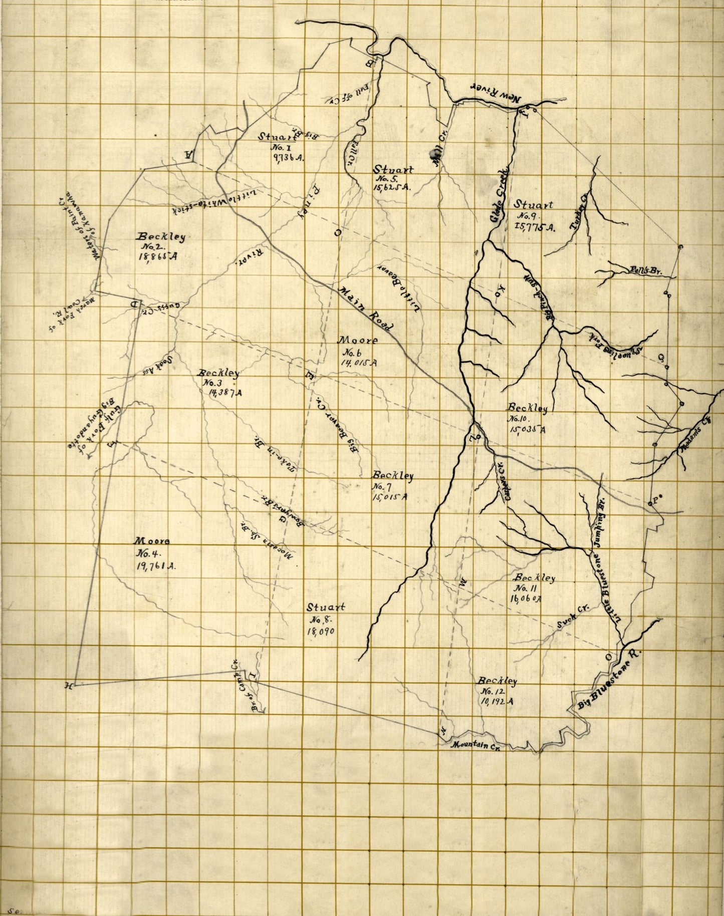 Historic County Map - Giles County Virginia - 1794 - Vintage Wall Art