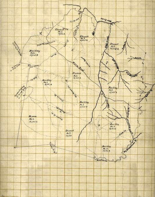 Historic County Map - Giles County Virginia - 1794 - Vintage Wall Art