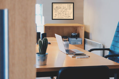 Railroad Map - Railway Mail Virginia - Hopkins 1910 - Vintage Wall Art