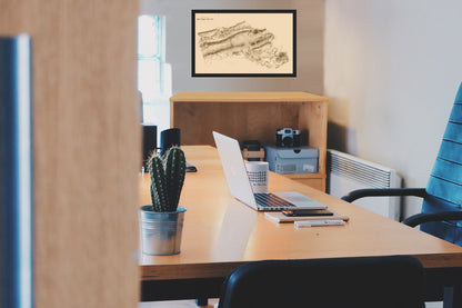 Historic County Map - Roanoke County Virginia - 1860 - Vintage Wall Art