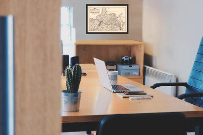 Railroad Map - Virginia West Virginia - Hotchkiss 1888 - Vintage Wall Art