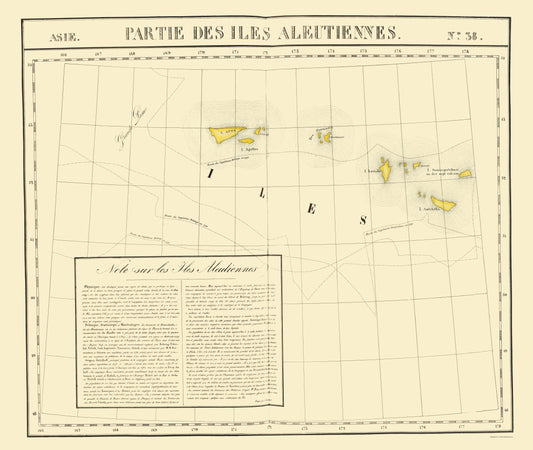 Historic State Map - Aleutian Islands Alaska - Vandermaelen 1827 - 23 x 27.27 - Vintage Wall Art