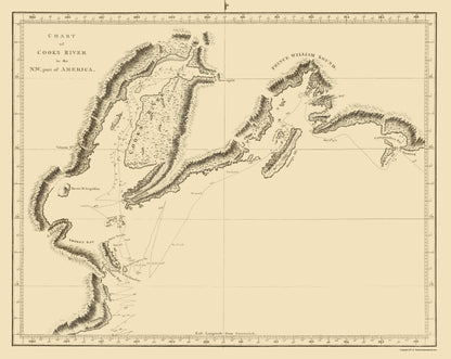 Historic Nautical Map - Cook Inlet Alaska - Nicol  1785 - 23 x 28.92 - Vintage Wall Art