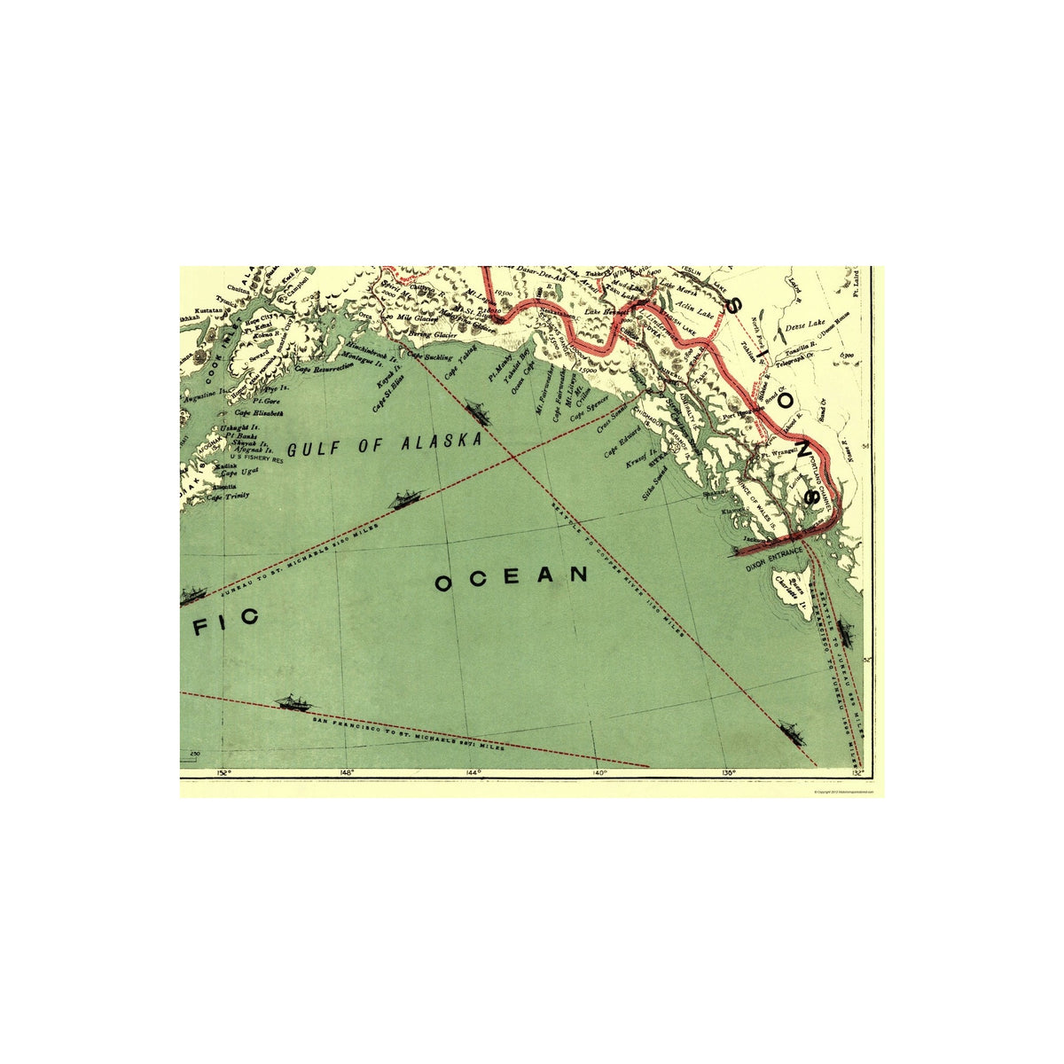 Millroy Historic Mine Map - Klondyke Alaska Gold Field Transportation - Millro ...