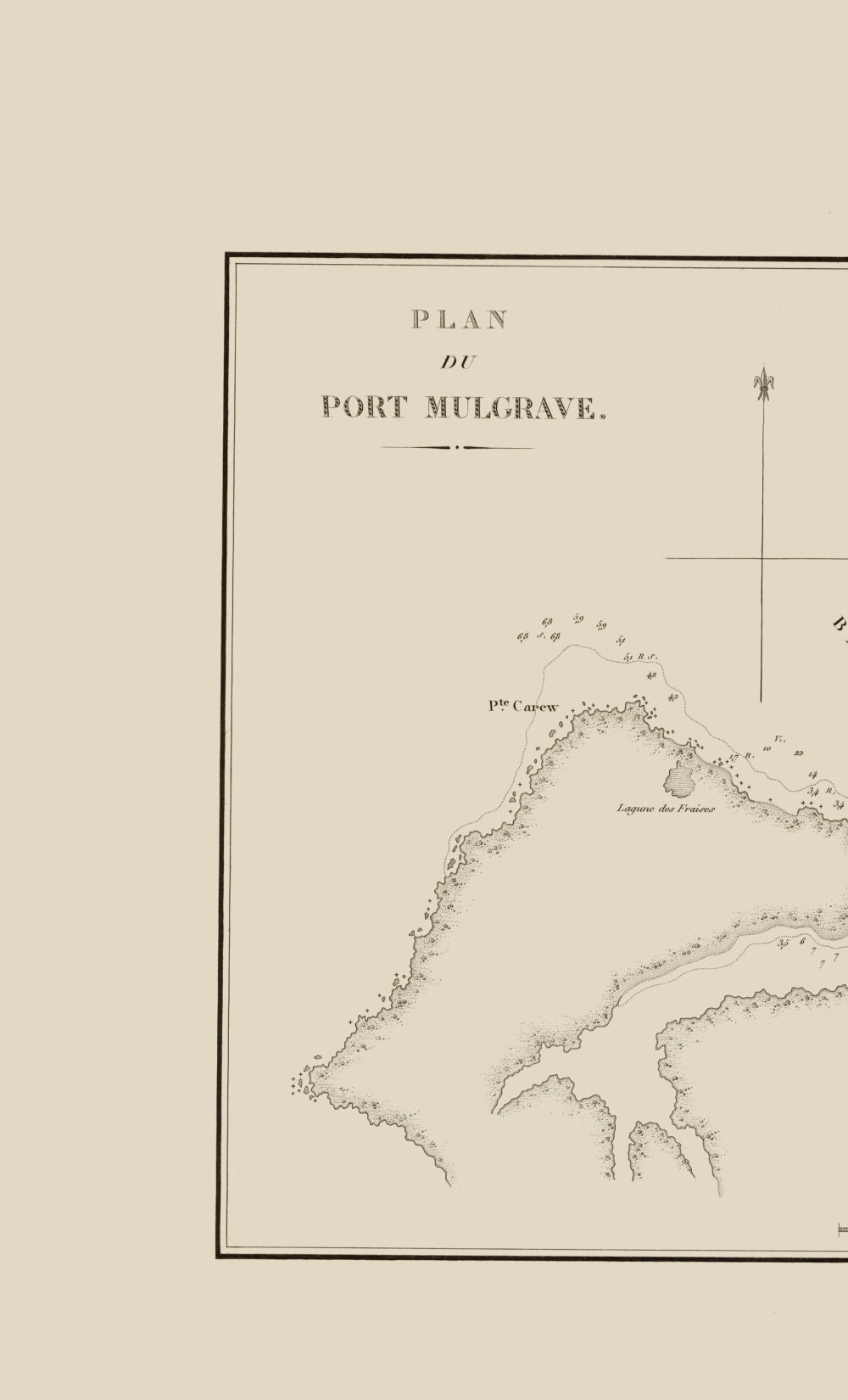 Historic State Map - Port Mulgrave Nouvelle Archangle Alaska - Mofras 1844 - 23 x 37 - Vintage Wall Art