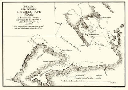 Historic State Map - Puerto de Mulgrave Alaska - Espinosa y Tello 1802 - 23 x 32.68 - Vintage Wall Art