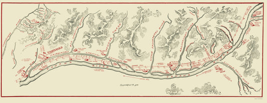 Historic State Map - Tanana River Telegraph Line Alaska - 1906 - 23 x 59.60 - Vintage Wall Art