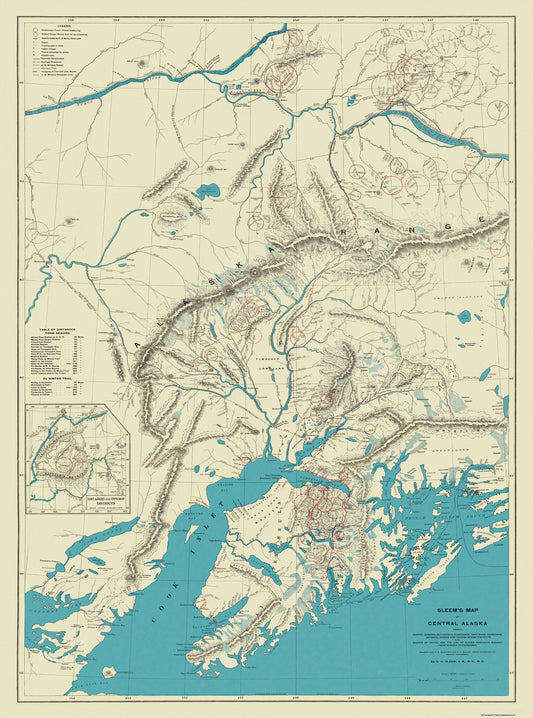 Historic Mine Map - Alaska Central Mining - Sleem 1910 - 23 x 31 - Vintage Wall Art
