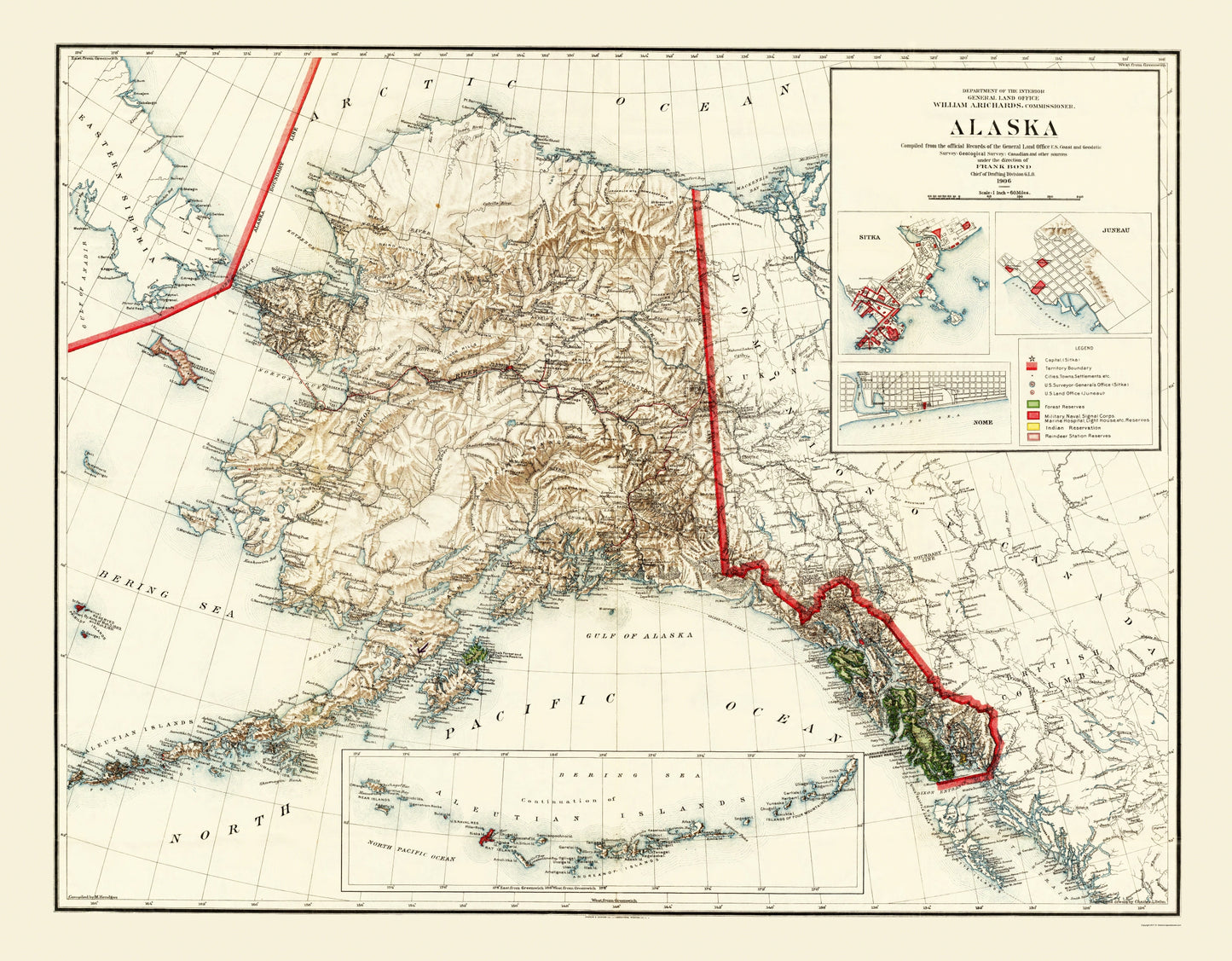 Historic State Map - Alaska - Graham 1906 - 23 x 29.50 - Vintage Wall Art