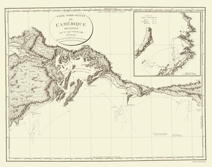 Historic Nautical Map - Prince William Sound Alaska - Vancouver 1800 - 23 x 29.21 - Vintage Wall Art