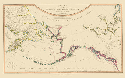 Historic State Map - Alaska North East Asia - Faden 1794 - 23 x 36.65 - Vintage Wall Art