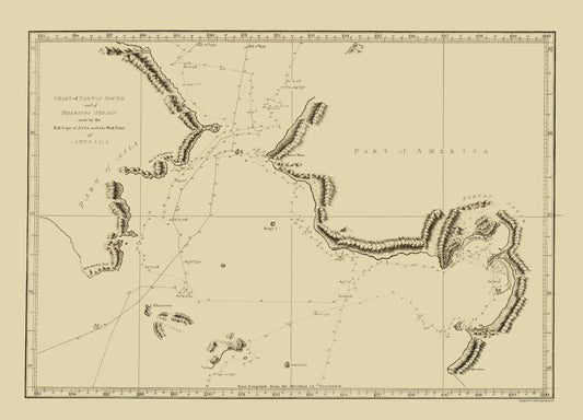 Historic Nautical Map - Alaska Bering Strait - Nicol 1785 - 23 x 31.95 - Vintage Wall Art