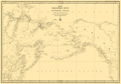 Historic State Map - Alaska Eastern Russia - Gidrograficheski Dept 1844 - 23 x 33.37 - Vintage Wall Art