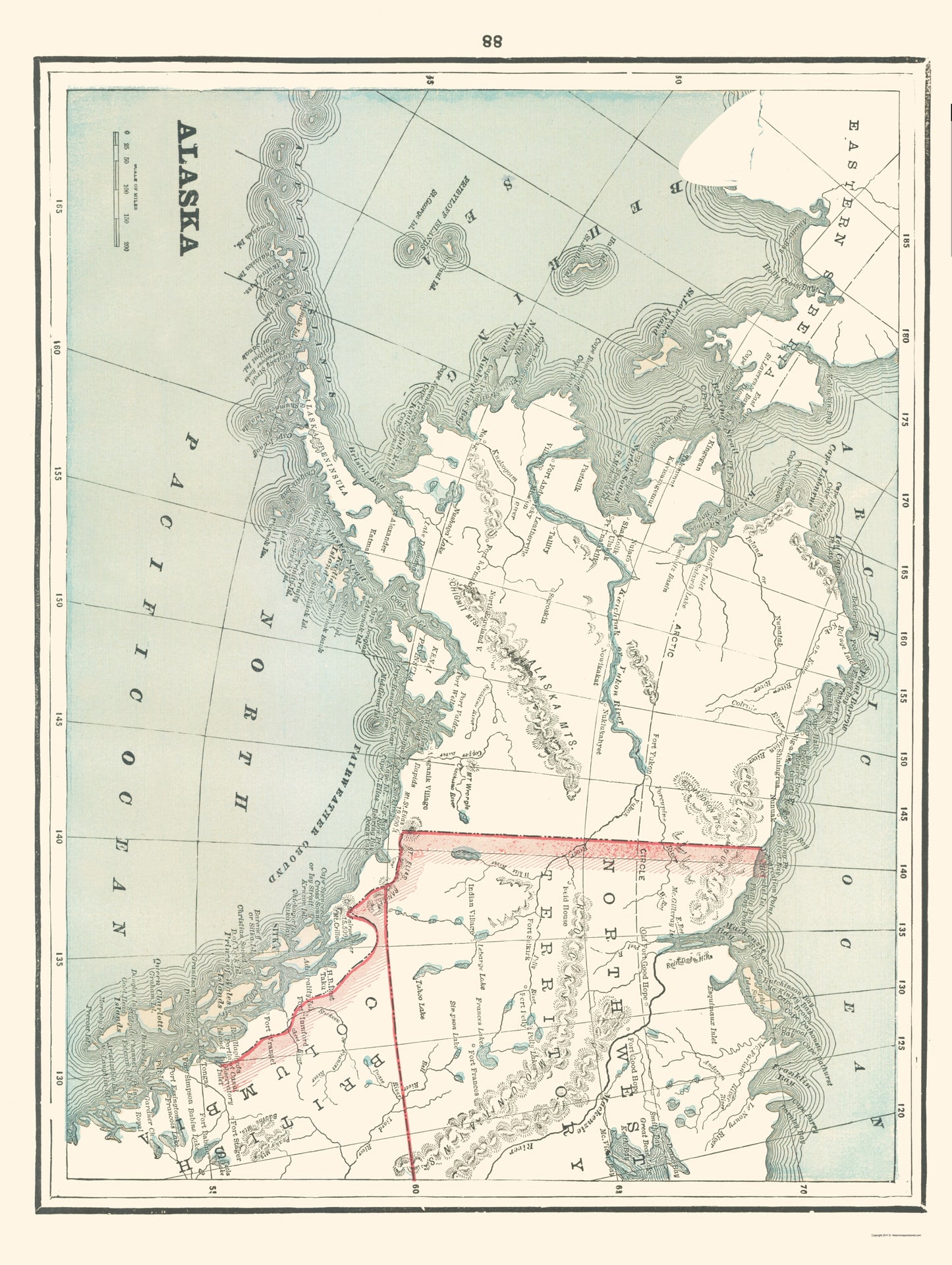 Historic State Map - Alaska - Rathbun 1893 - 23 x 30.58 - Vintage Wall Art