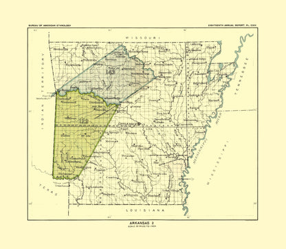 Historic State Map - Arkansas - Hoen 1896 - 26.46 x 23 - Vintage Wall Art