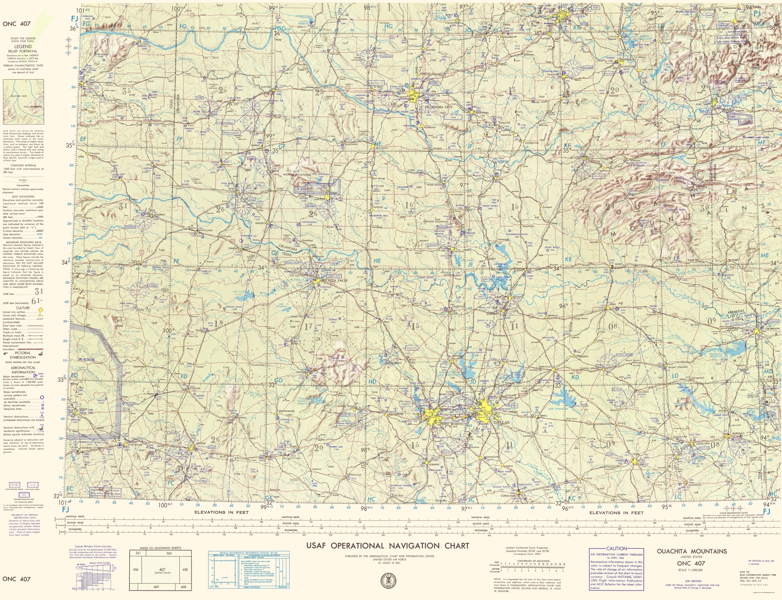 Historic Nautical Map - Ouachita Mountains - USGS 1960 - 23 x 29.97 ...