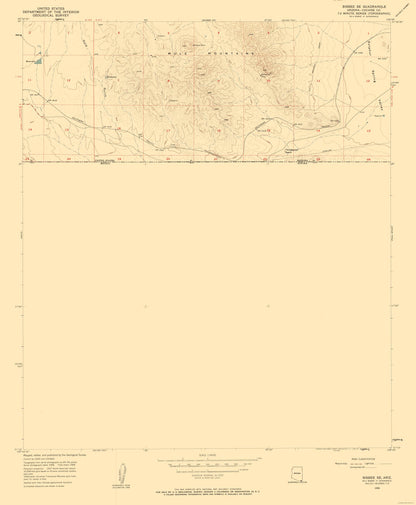 Topographical Map - South East Bisbee Arizona Quad - USGS 1958 - 23 x 27.89 - Vintage Wall Art