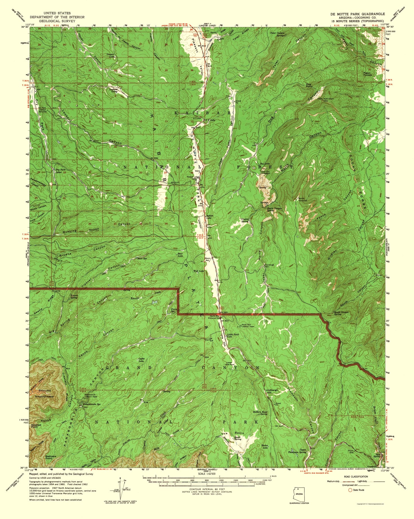 Topographical Map - De Motte Park Arizona Quad - USGS 1964 - 23 x 28.82 - Vintage Wall Art