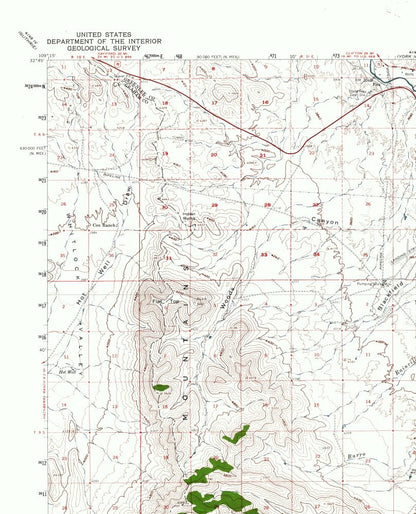 Topographical Map - Duncan Arizona Quad - USGS 1960 - 23 x 28.43 - Vintage Wall Art