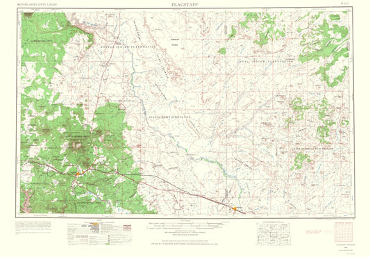 Topographical Map - Flagstaff Arizona Sheet - USGS 1966 - 23 x 33.16 - Vintage Wall Art