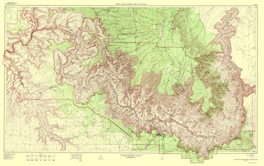 Topographical Map - Grand Canyon Vicinity Arizona - USGS 1962 - 23 x 36.58 - Vintage Wall Art