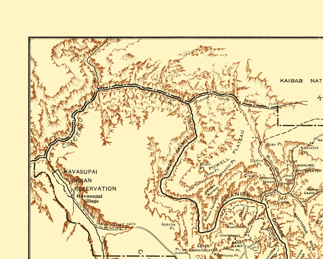 Historic State Map - Grand Canyon Arizona - Rand McNally 1919 - 23 x 28.69 - Vintage Wall Art