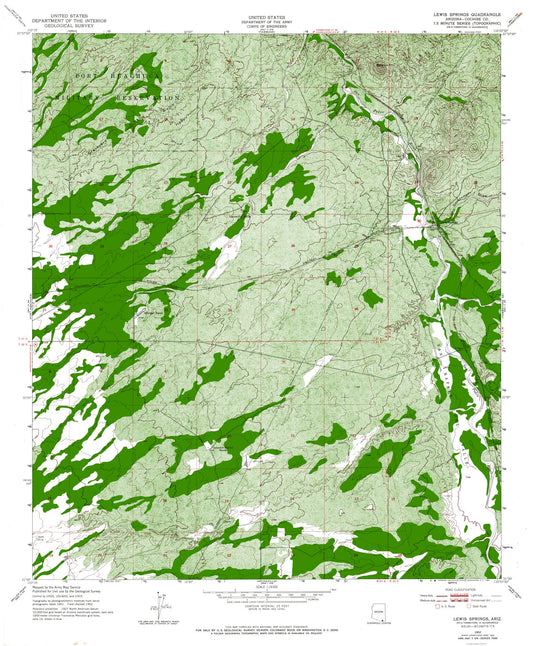 Topographical Map - Lewis Springs Arizona Quad - USGS 1952 - 23 x 27.88 - Vintage Wall Art