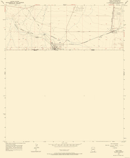 Topographical Map - Naco Arizona Quad - USGS 1958 - 23 x 28.09 - Vintage Wall Art