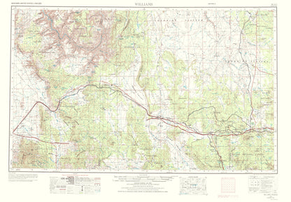 Topographical Map - Williams Arizona Sheet - USGS 1972 - 23 x 33.14 - Vintage Wall Art