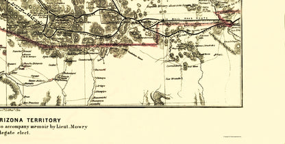 Historic State Map - Arizona Territory - Wallace 1857 - 23 x 45.31 - Vintage Wall Art