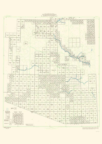 Topographical Map - Arizona Index - USGS 1967 - 23 x 32.34 - Vintage Wall Art