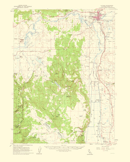 Topographical Map - Alturas California Quad - USGS 1963 - 23 x 28.74 - Vintage Wall Art