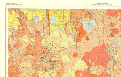 Historic Mine Map - Alturas California Geologic Sheet - Gay 1956 - 35.92 x 23 - Vintage Wall Art